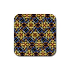 Vibrant Medieval Check Rubber Square Coaster (4 pack) 