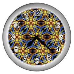 Vibrant Medieval Check Wall Clocks (Silver) 