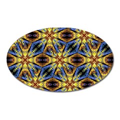 Vibrant Medieval Check Oval Magnet by dflcprints