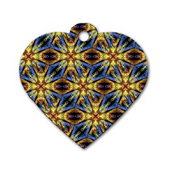 Vibrant Medieval Check Dog Tag Heart (One Side)