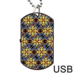 Vibrant Medieval Check Dog Tag USB Flash (One Side)