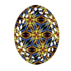 Vibrant Medieval Check Ornament (Oval Filigree) 