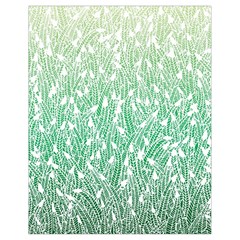 Green Ombre Feather Pattern, White, Drawstring Bag (small)