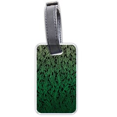 Green Ombre Feather Pattern, Black, Luggage Tag (one Side) by Zandiepants
