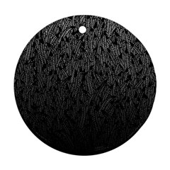 Grey Ombre Feather Pattern, Black, Ornament (round) by Zandiepants