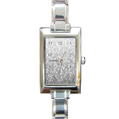 Grey Ombre Feather Pattern, White, Rectangle Italian Charm Watch by Zandiepants