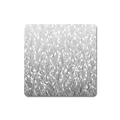 Grey Ombre Feather Pattern, White, Magnet (square) by Zandiepants