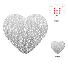 Grey Ombre Feather Pattern, White, Playing Cards (heart) by Zandiepants