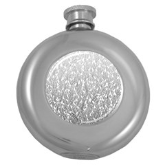 Grey Ombre Feather Pattern, White, Hip Flask (5 Oz) by Zandiepants