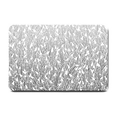 Grey Ombre Feather Pattern, White, Small Doormat by Zandiepants