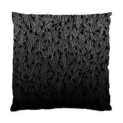 Grey Ombre Feather Pattern, Black, Standard Cushion Case (two Sides) by Zandiepants