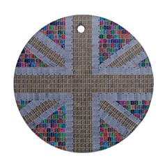 Multicoloured Union Jack Ornament (round)  by cocksoupart