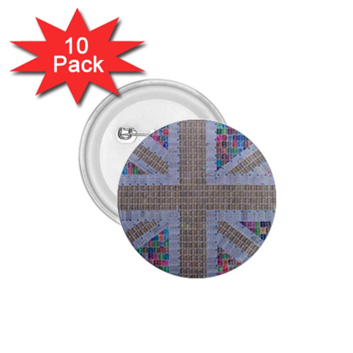 Multicoloured Union Jack 1.75  Buttons (10 pack)