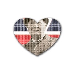 Churchill 1 Rubber Coaster (heart)  by cocksoupart