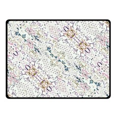 Oriental Floral Ornate Double Sided Fleece Blanket (small)  by dflcprints