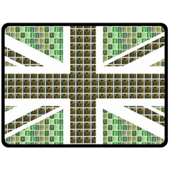 Green Flag Double Sided Fleece Blanket (large)  by cocksoupart