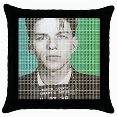 Sinatra Mug Shot Throw Pillow Case (black) by cocksoupart