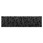 Grey Ombre feather pattern, black, Satin Scarf (Oblong) Front