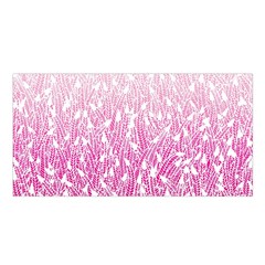 Pink Ombre Feather Pattern, White, Satin Shawl by Zandiepants
