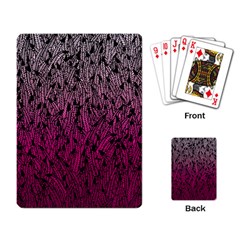 Pink Ombre Feather Pattern, Black, Playing Cards Single Design by Zandiepants