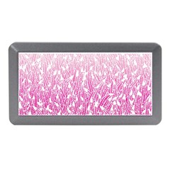 Pink Ombre Feather Pattern, White, Memory Card Reader (mini) by Zandiepants