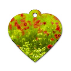 Poppy I Dog Tag Heart (one Side) by colorfulartwork