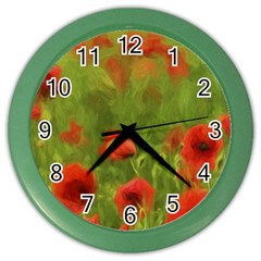 Poppy Ii - Wonderful Summer Feelings Color Wall Clocks by colorfulartwork