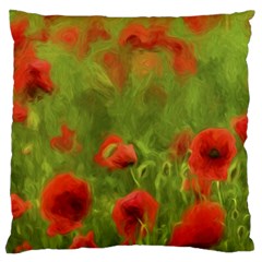 Poppy Ii - Wonderful Summer Feelings Large Flano Cushion Case (two Sides) by colorfulartwork