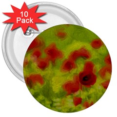 Poppy Iii 3  Buttons (10 Pack)  by colorfulartwork