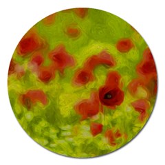 Poppy Iii Magnet 5  (round) by colorfulartwork