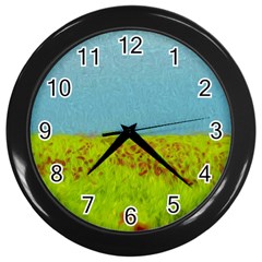 Poppy Iv Wall Clocks (black) by colorfulartwork