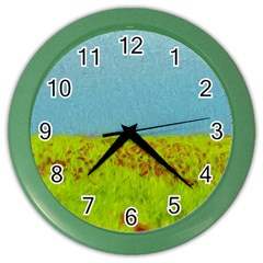 Poppy Iv Color Wall Clocks by colorfulartwork