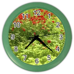 Poppy V Color Wall Clocks by colorfulartwork