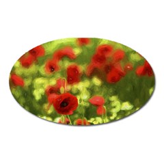 Poppy Vi Oval Magnet by colorfulartwork