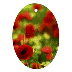 Poppy Vi Oval Ornament (two Sides) by colorfulartwork