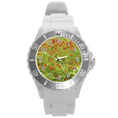 Poppy Vii Round Plastic Sport Watch (l) by colorfulartwork