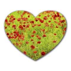 Poppy Viii Heart Mousepads by colorfulartwork