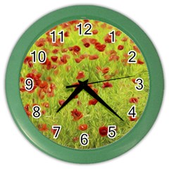 Poppy Viii Color Wall Clocks by colorfulartwork