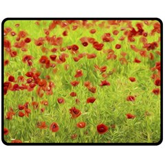 Poppy Viii Fleece Blanket (medium)  by colorfulartwork