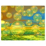 Golden Days, Abstract Yellow Azure Tranquility Double Sided Flano Blanket (Medium)  60 x50  Blanket Back