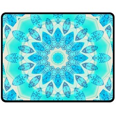 Blue Ice Goddess, Abstract Crystals Of Love Fleece Blanket (medium) 