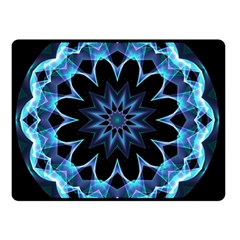 Crystal Star, Abstract Glowing Blue Mandala Double Sided Fleece Blanket (small)  by DianeClancy