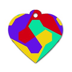 Colorful Misc Shapes                                                  			dog Tag Heart (one Side)