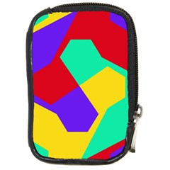 Colorful Misc Shapes                                                  			compact Camera Leather Case by LalyLauraFLM