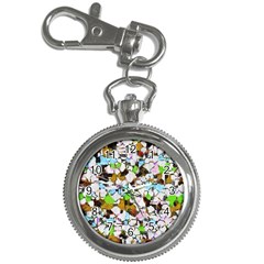 Brush Strokes On A White Background                                                   			key Chain Watch by LalyLauraFLM