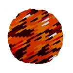 Brown orange shapes                                                    	Standard 15  Premium Flano Round Cushion Back