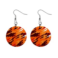 Brown Orange Shapes                                                    			1  Button Earrings by LalyLauraFLM