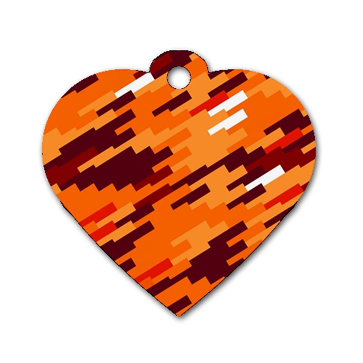 Brown orange shapes                                                    			Dog Tag Heart (One Side)