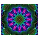 Star Of Leaves, Abstract Magenta Green Forest Double Sided Flano Blanket (Small)  50 x40  Blanket Front