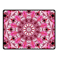 Twirling Pink, Abstract Candy Lace Jewels Mandala  Double Sided Fleece Blanket (small)  by DianeClancy
